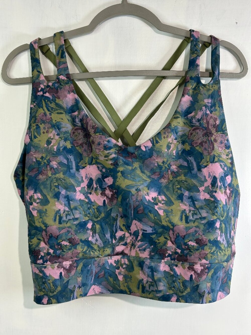 Freely 3X Floral Longline Sports Bra Tank Cottagecore Activewear Yoga Athleisure